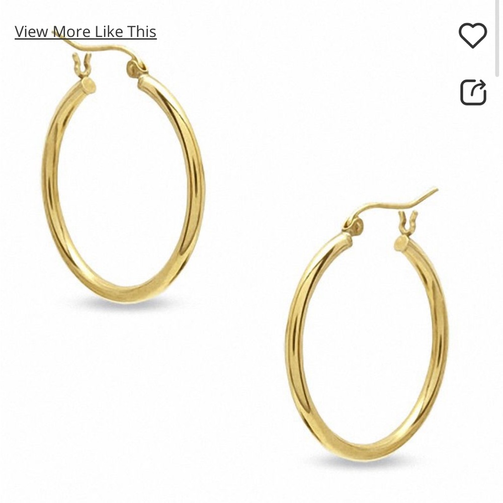 10K Tube Hollow Gold Hoops